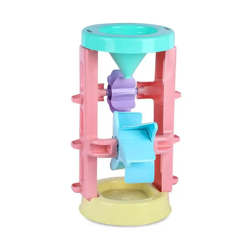 

Children's beach toy Baby in suit playing in the sand digging in the sand Kid, parent-child, outdoor Bucket hourglass shovel set