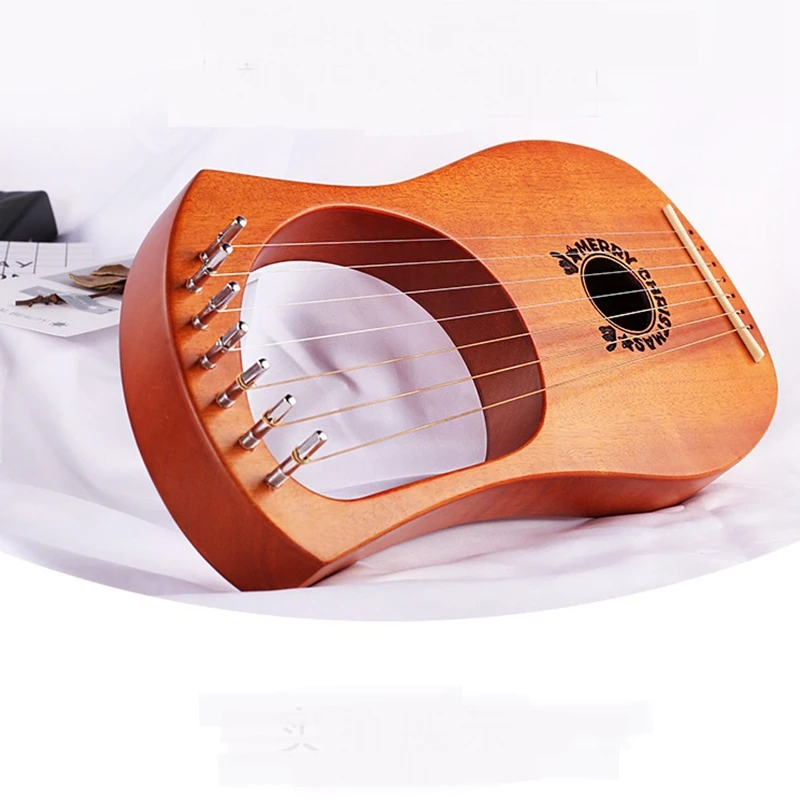 Lyre Harp 7 металлическая струна Heptachord красное дерево Lye с ключом для настройки