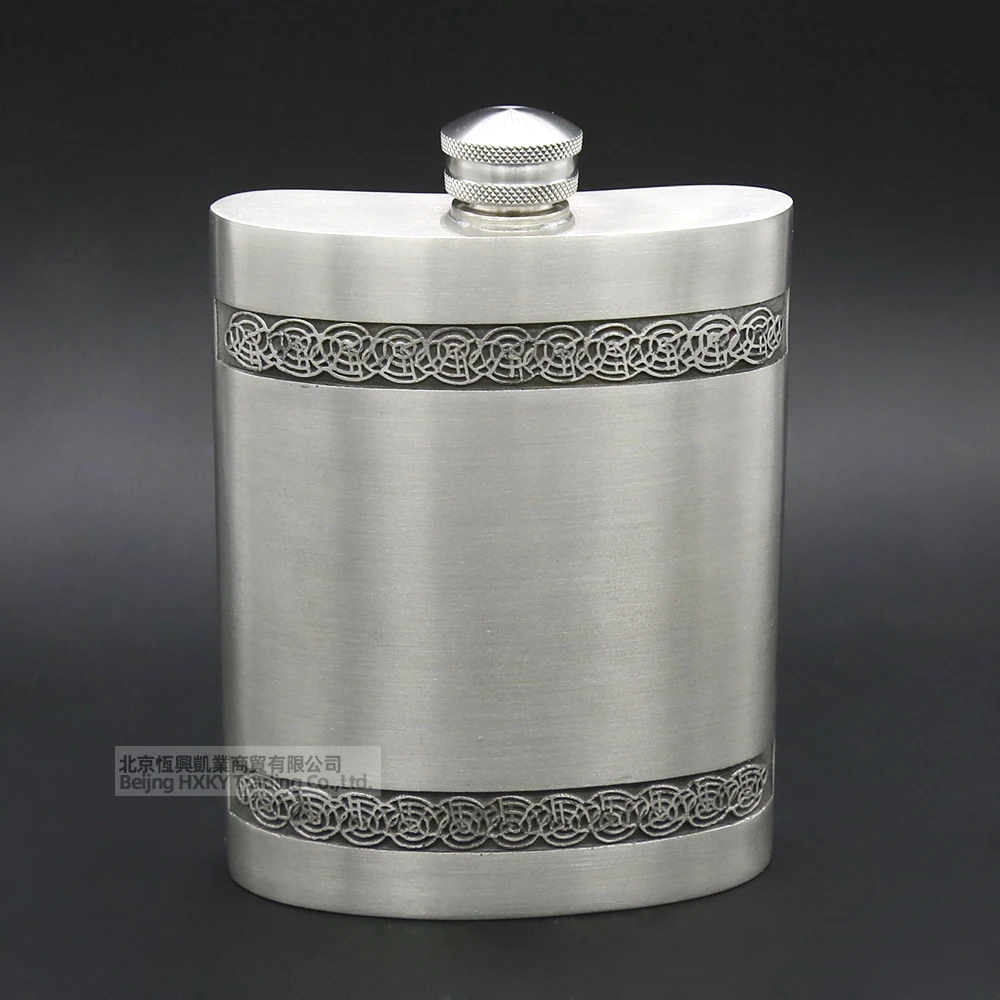 

Royal Pewter - Pewter Flask- Tin Hip Flask & Funnel Set & Glass Cup - 5oz/140ml (Approx.) Tin 95% Lead-Free Pewter Handmade in T