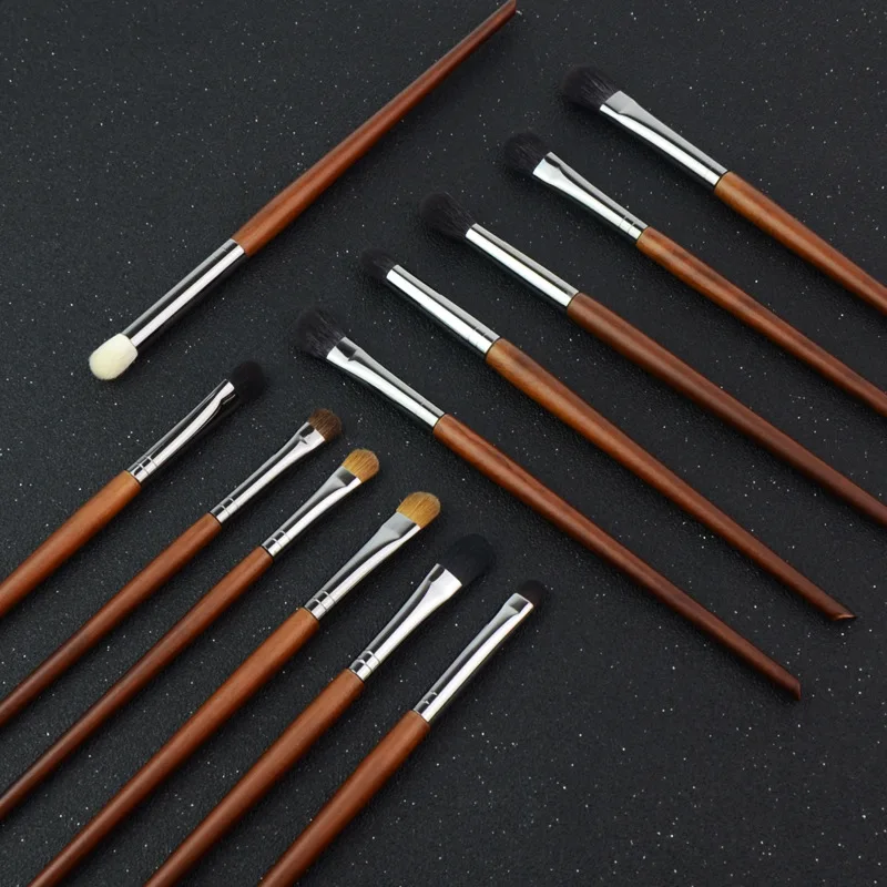 Набор кистей для макияжа глаз из 12 предметов с животными волосами тени век макияж