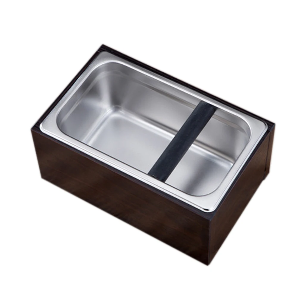 

Knock Box Brown 11"x5"x7" Espresso Knock Out Box For Coffee Grounds Home