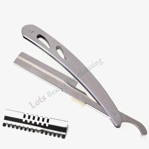 

Classic Design Stainless Steel Hair Razor For Barber, Replaceable Blade Hair Trimming Razor T-96 With Blade Free Shipping