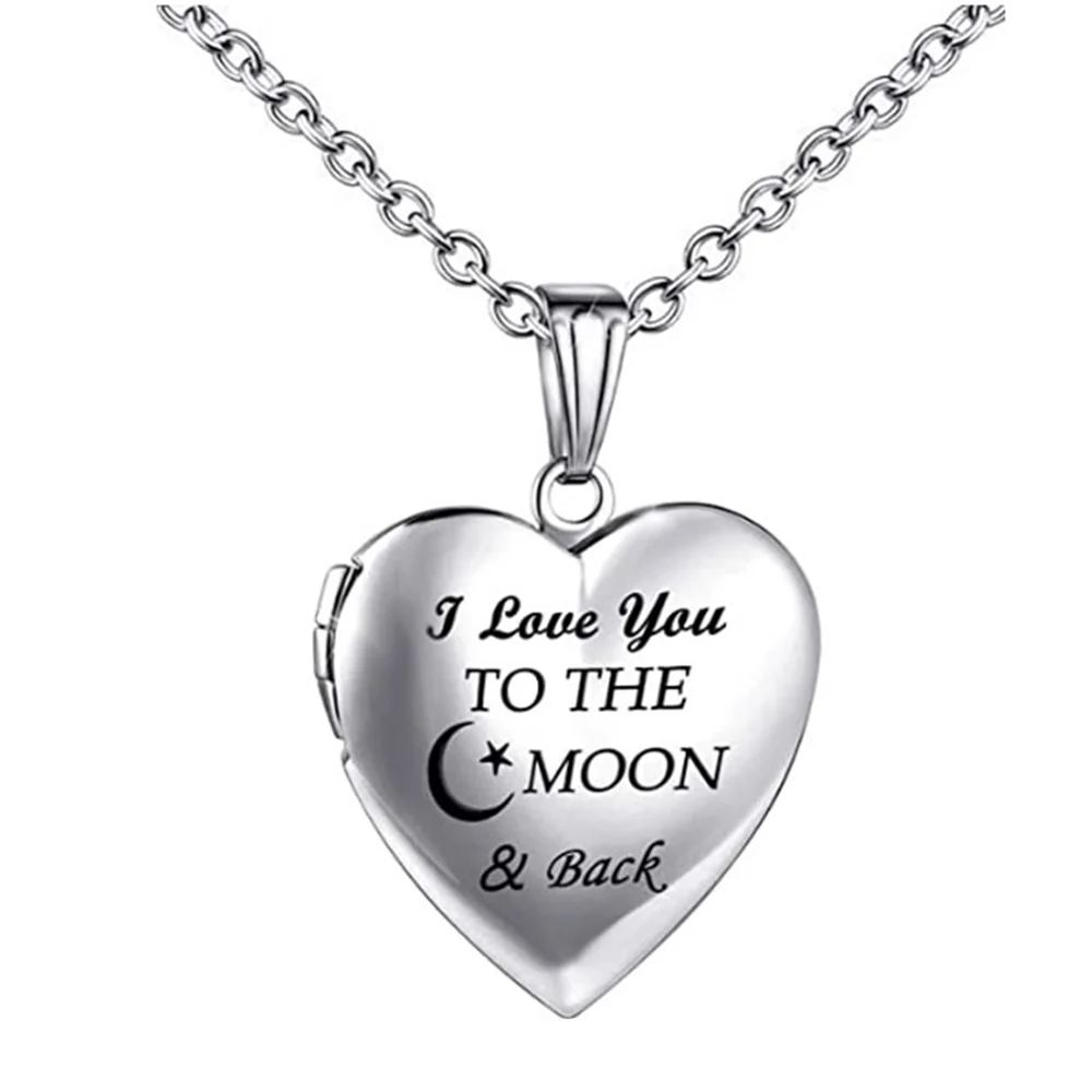 Дропшиппинг нержавеющая сталь любящее сердце фотографии медальон Цепочки и