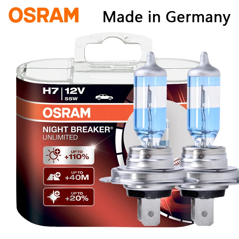 OSRAM Night Breaker H1 H3 H4 H7 H11 HB3 HB4 лампа для автомобильных фар ближнего и дальнего света