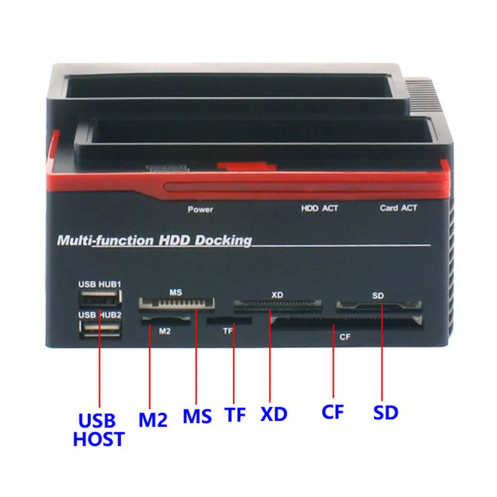 2 53 5in sata ide hdd docking station hard drive docking station hdd enclosure usb 2 0 hub msm2xdcfsdtf card reader free global shipping