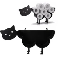 black cat toilet roll holder paper bathroom iron storage free standing crafts ornaments roll paper towel holder
