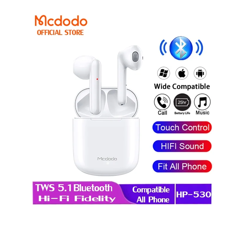 

TWS Mcdodo HP-530 Wireless Bluetooth Earphone Stereo Authentic Sports In-Ear Headphone for IPhone Samsung Huawei xiaomi Phone
