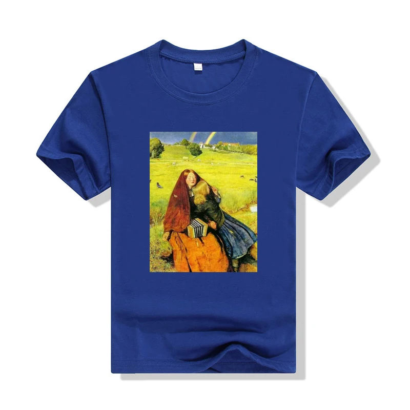 

THE BLIND GIRL Print T Shirt Harajuku Women Short Sleeve Tshirts Fashion Female Famous Paintings Printing Ladies Cotton Tops Tee