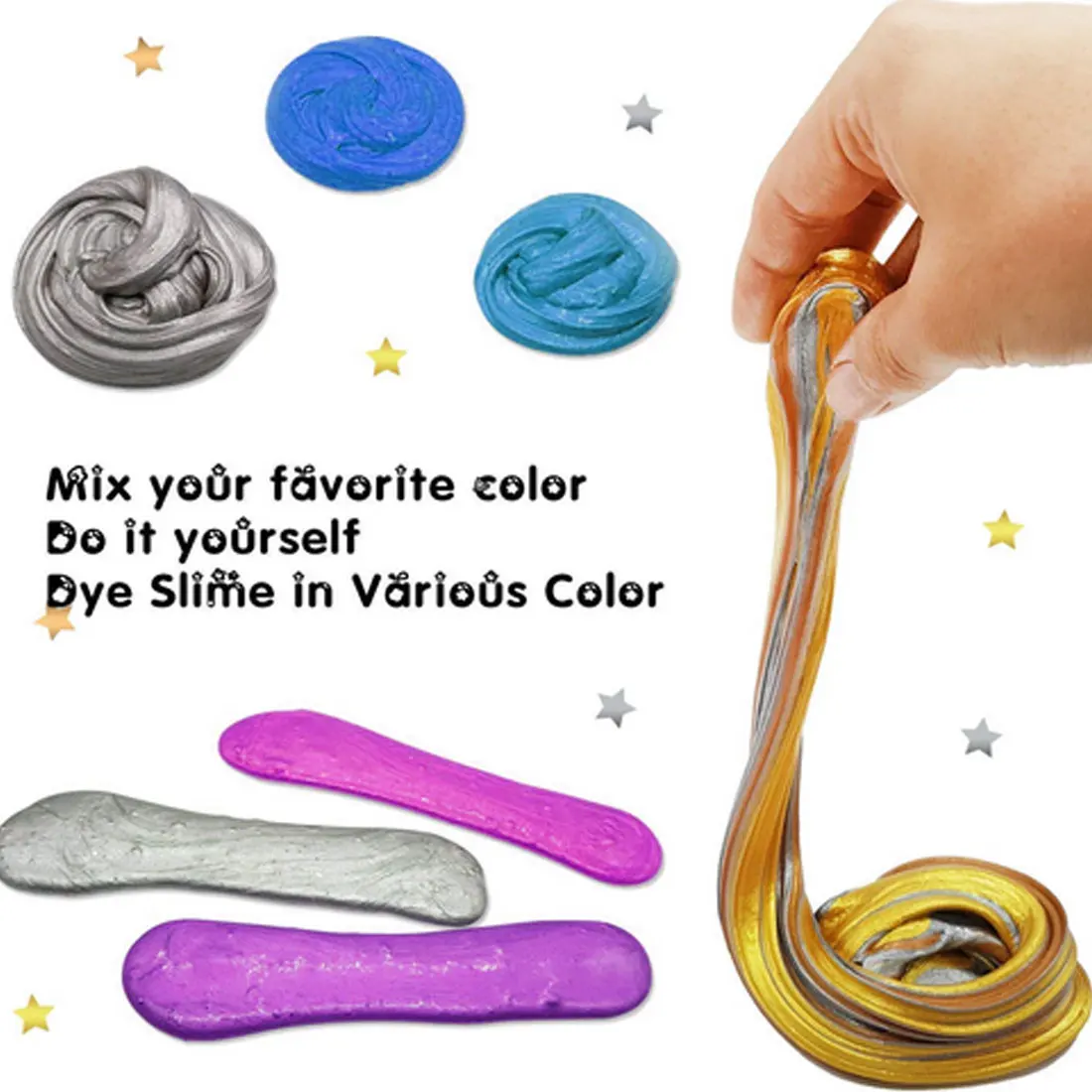 10 г поставки Slime Art DIY жемчужный порошок Llizuny порошок окраска пигмент кристалл глина Ил слюда блеск украшения игрушки для детей