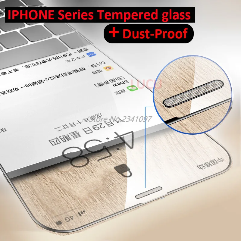 

9H Full Cover Tempered Glass for Iphone X XS MAX XR Screen Protector Iphone 6 6S 7 8 Plus Dustproof Metal Mesh Protective Film