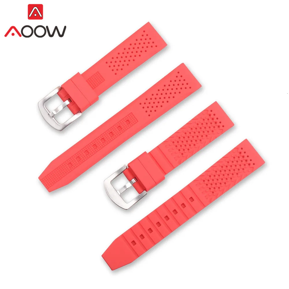 Universal 16mm 18mm 20mm 22mm 24mm Soft Silicone Watchband for Gear S2 S3 Sport Waterproof Strap Bracelet Band Accessories