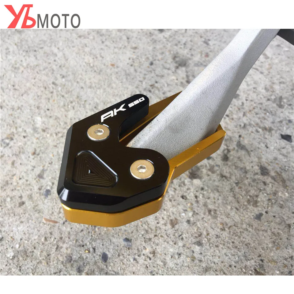 

New Kickstand Side Stand Plate Pad Enlarge Extension Kick stand For KYMCO AK550 AK 550 2017 2018 2019 2020 2021 2022 Accessories