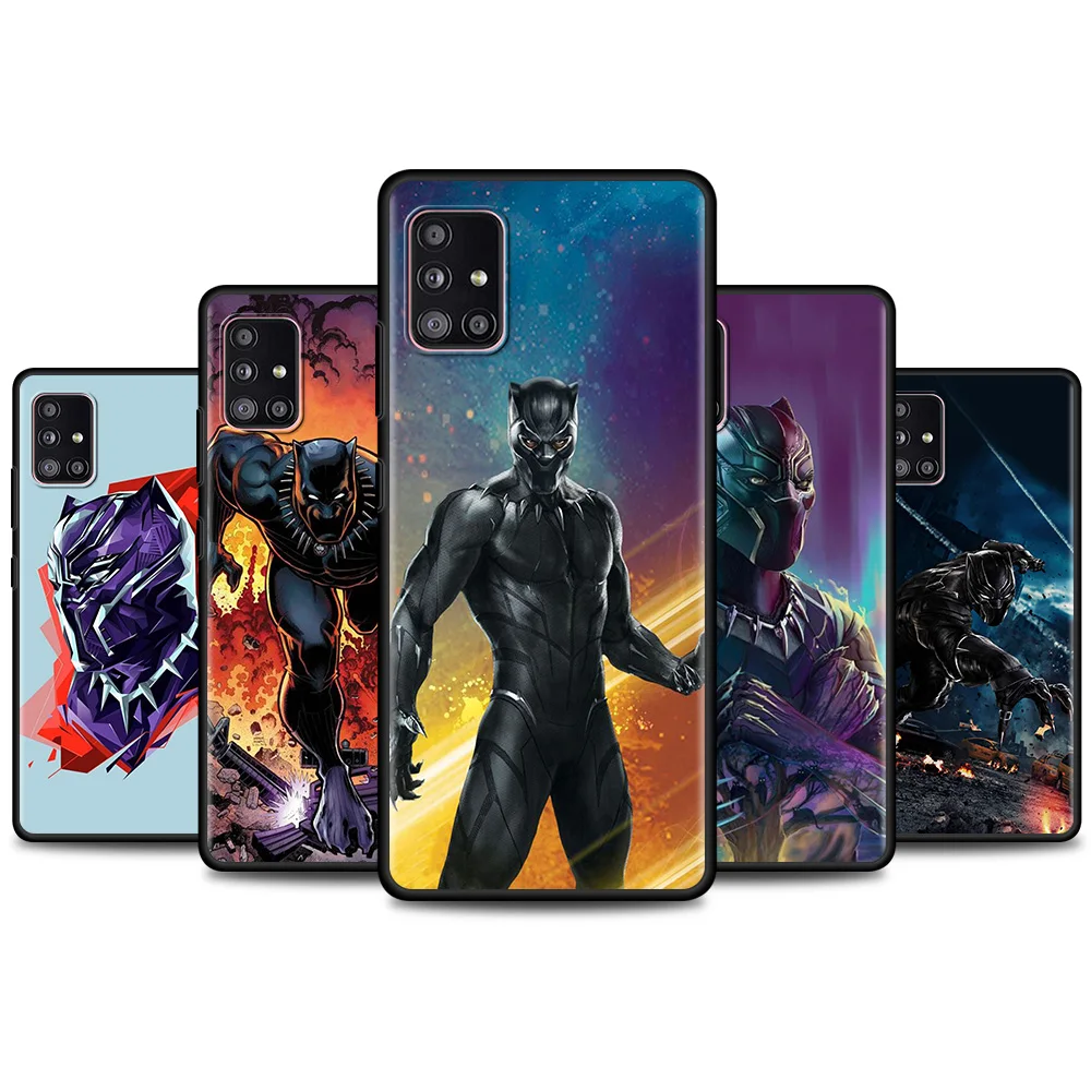 

Phone Case For Samsung A03 A12 A51 A52 A71 A21s A32 A22 4G A13 A72 F42 5G A31 A02s A41 A11 A02 Cover Marvel Heroes Black Panther