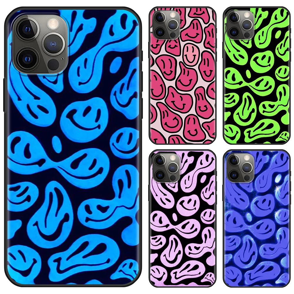 

Phone Case For Apple iPhone 11 13 12 Pro Max XS XR X 8 7 6s 6 Plus 8 7 6 6s 5 5s Capa Fundas aesthetic trippy smiley face