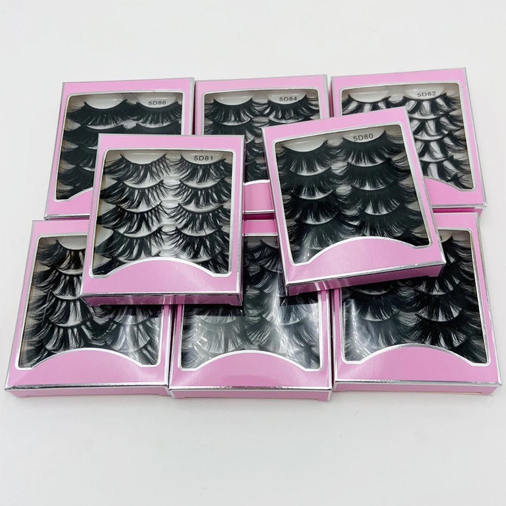 

5 Pairs 3D Faux Mink Eyelashes Natural Thick Long False Eyelashes Dramatic Fake Lashes Makeup Extension Eyelashes 25mm Lashes
