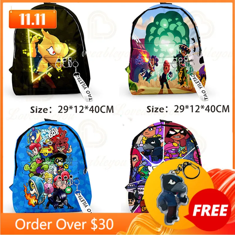 Game Cartoon Heroes School Bag Figure Model Spike Shelly Leon PRIMO MORTIS Toys Birthday Gifts for Boys Girls Kids | Мать и ребенок