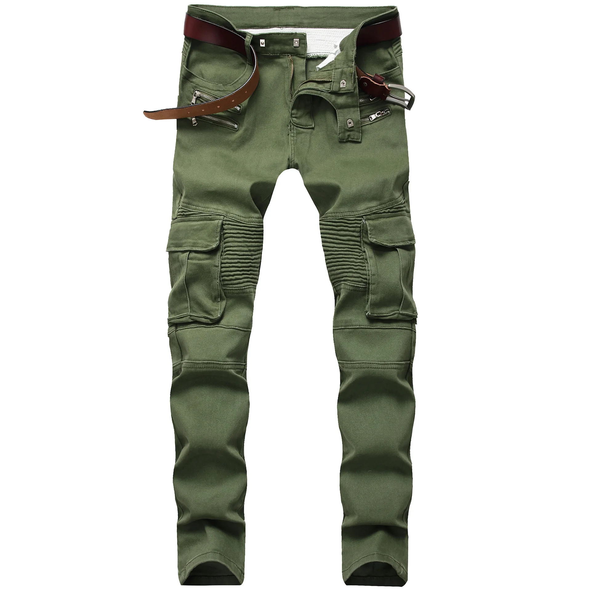 Мужские джинсы скинни дизайнерские Amry Green Slim Fit мото-байкерские мужские джинсовые