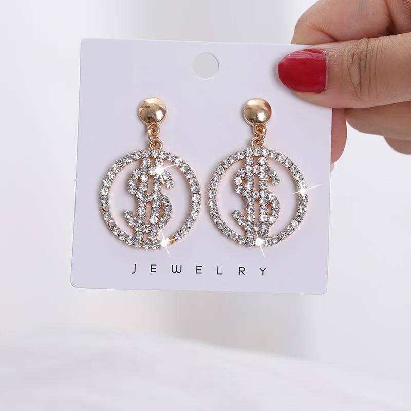 Уникальный дизайн креативная смешная американской валюты Серьги с символом