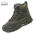 Ботинки мужские тактические DUDELI, Повседневные высокие кеды, замша, кожа, Рабочая обувь, зимняя обувь