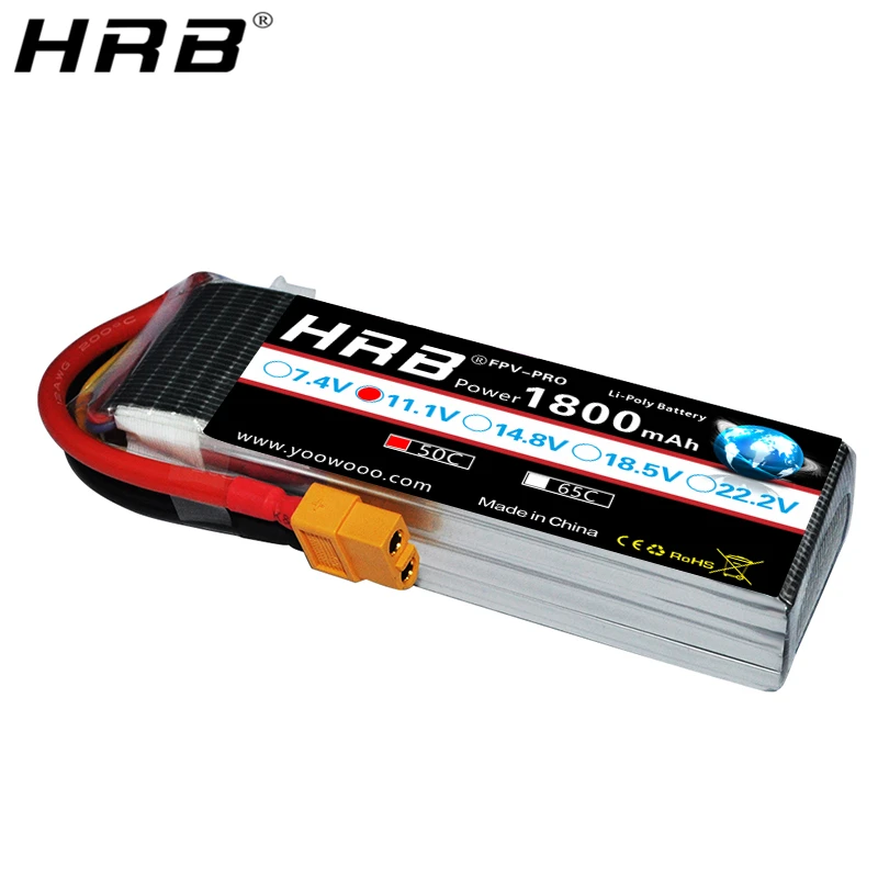 hrb 111 v 1800mah 3s xt60 ec5 lipo батарея xt90 ec2 t deans ec3 rc части 50c дл