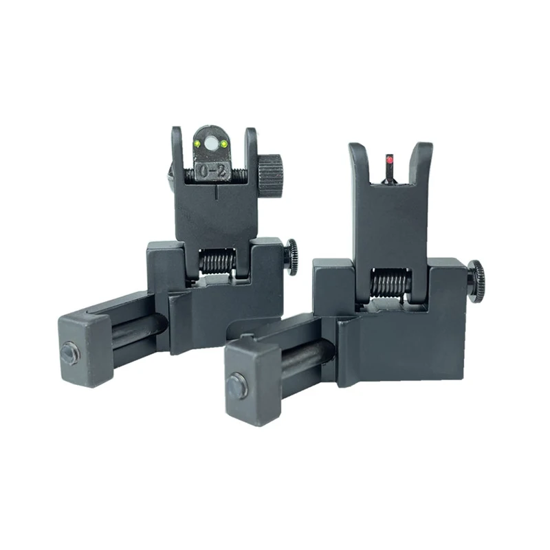 

Tactical 45 Degree Offset AR15 Front Rear Backup Iron Sight Set Fiber Optics Flip Up Sight Rifles Ar 15 M4 M16 Rail Sights