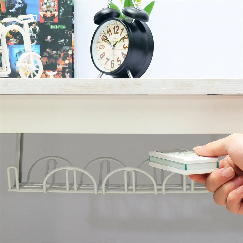 Стеллаж для хранения под столом дома и гостиной лоток управления кабелями