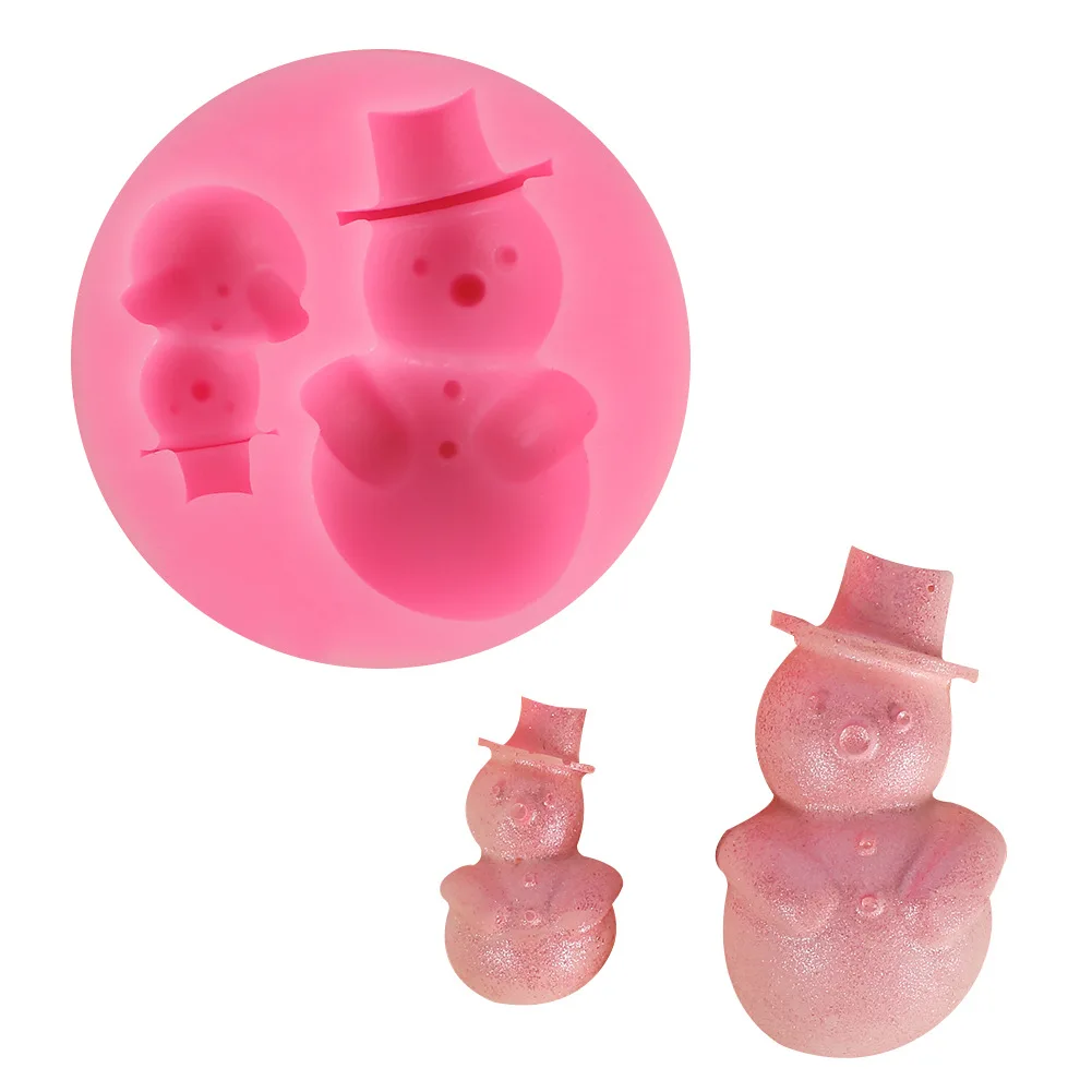 Christmas series two hole snowman chocolate silicone mold DIY fondant cake Kitchenware candy molds | Дом и сад