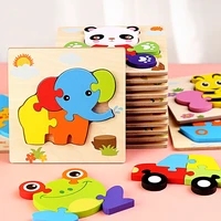 baby toys wooden 3d puzzle tangram shapes learning fidget cartoon animal intelligence jigsaw children puzzle toys