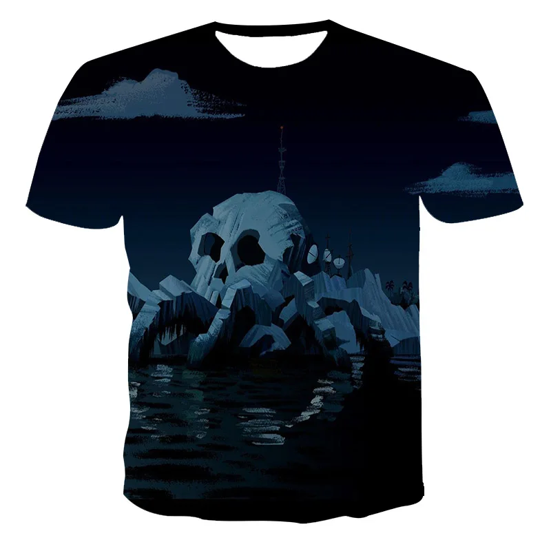 

2021New Sommer 3D T-Shirt Kleidung Tod Kurzarm Atmungs Mode Oansatz Tragen Anpassbare