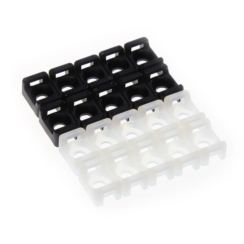 

100PCs 4.6mm Cable Tie Mount Wire Buddle Saddle Type Plastic Holder