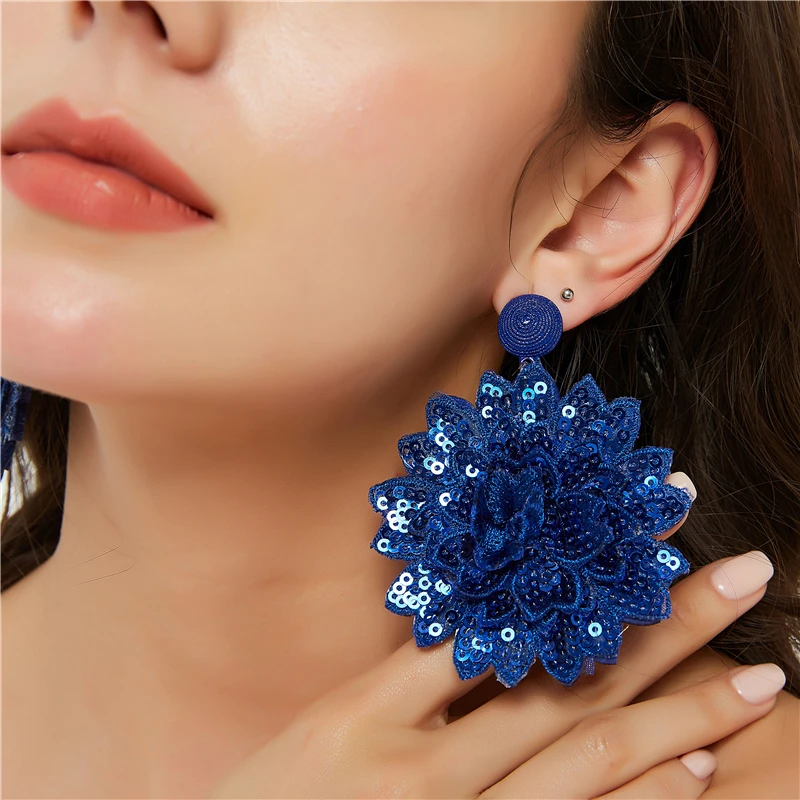 

Za Earrings Fashion Jewelry 2020 Handmade Resin Flower Beads Statement Bridal Earring Party Dangle Drop Earrings Gift