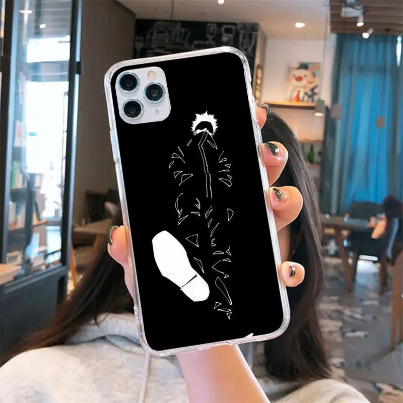 

Jujutsu Kaisen Satoru Gojo anime Phone Case Transparent for iPhone 6 7 8 11 12 s mini pro X XS XR MAX Plus cover funda shell