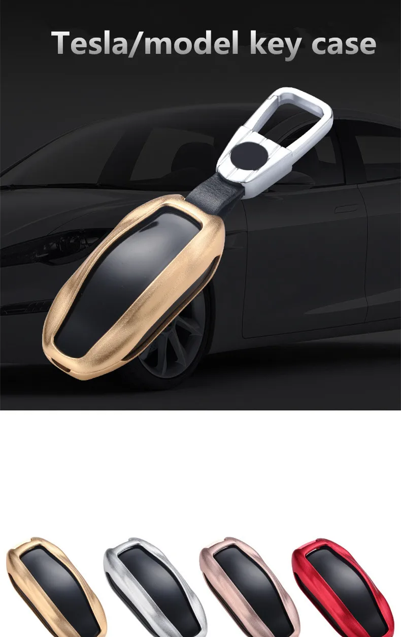 Автомобильный ключ чехол алюминиевый брелок для ключей tesla модель s Model3 ключ крышка сигнализации ключ корпус FOB чехол для дистанционного управления