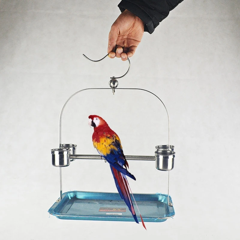 

Bird Perch Parrot Cage Bite Stand Birds Stand Rack Toy Paw Grinding Hanging Shelf for Small Cockatiels Conures Parakeets Finch