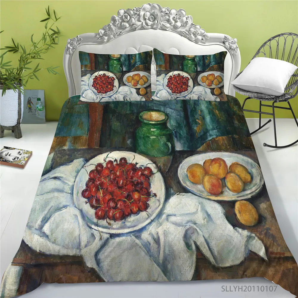 

3D Bedding Set Duvet Cover Set Oil Painting Print 2/3 Pcs Unique Bed Set Pillowcase Room Decoration