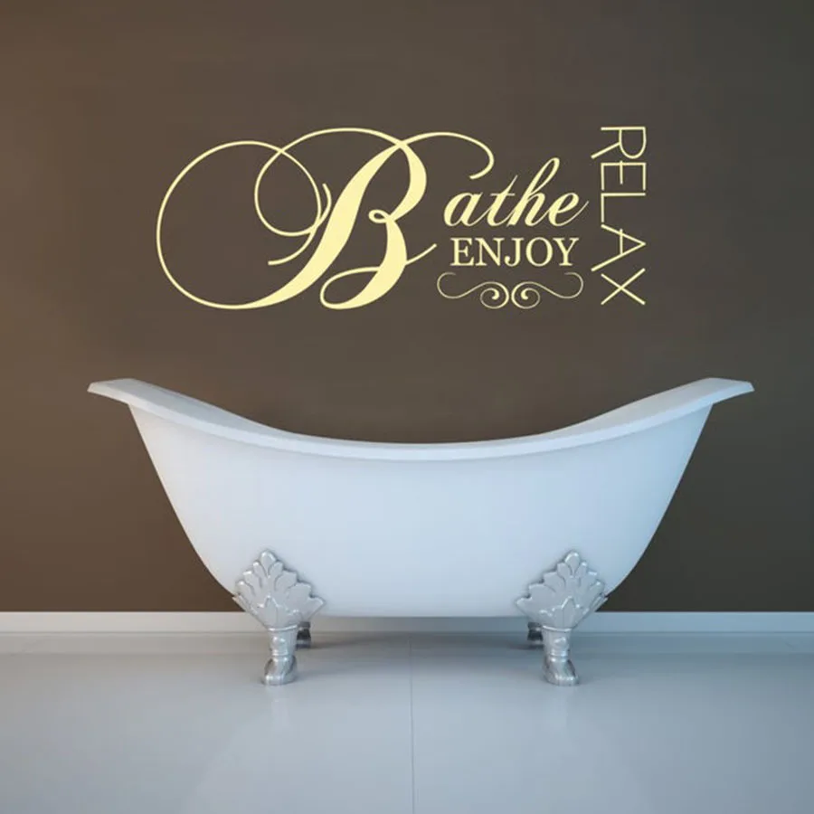 Наклейки для ванной на стену Bathe Расслабьтесь Наслаждайтесь виниловыми