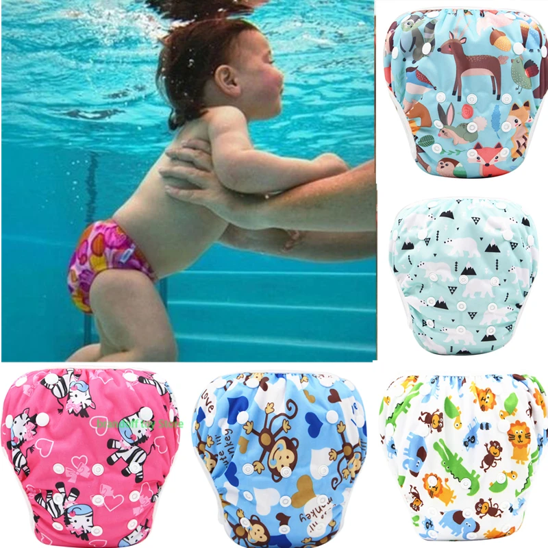 

Reusable Baby Swim Diapers Waterproof Adjustable Cloth Diapers Pool Pant Swimming Diaper Cover Washable Baby Nappies 0-3 Years