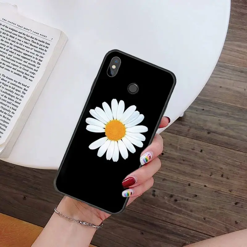 

Black White Flower Daisy Phone Case For Xiaomi mi Redmi note 7 8t 9 9t 9s 8 10 10t 11 pro lite K20 max 3