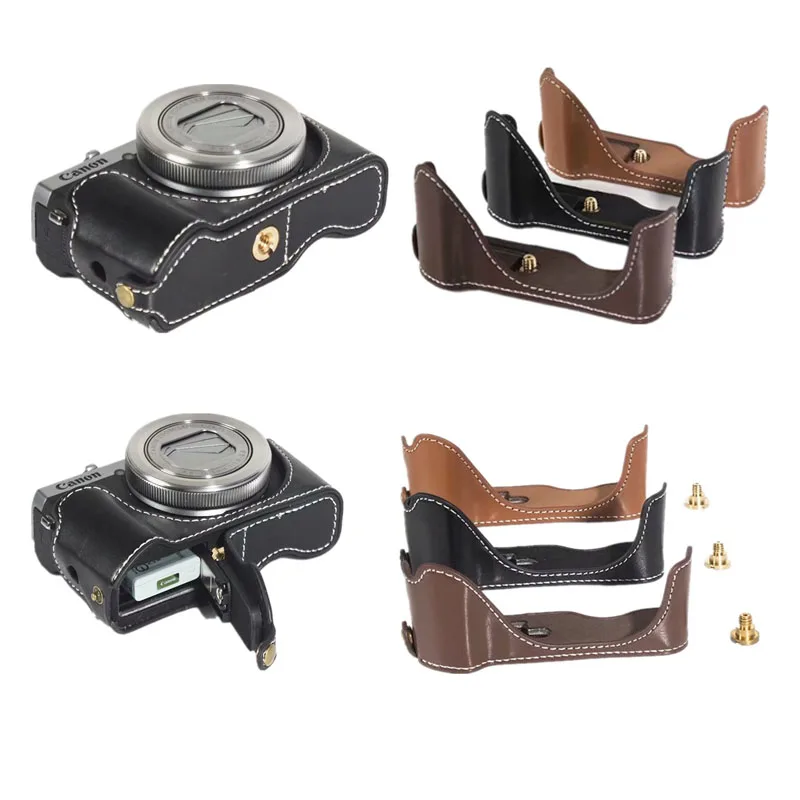 Сумка для камеры из искусственной кожи чехол на половину тела Canon G7X3 G7XII G5X G5XII G1X