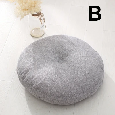 B Removable& Washable Round Shape Cotton Linen Seat Cushion with Core Tatami Cushion Pillow Home Decoration Soft Car Sofa Cushion - Цвет: B