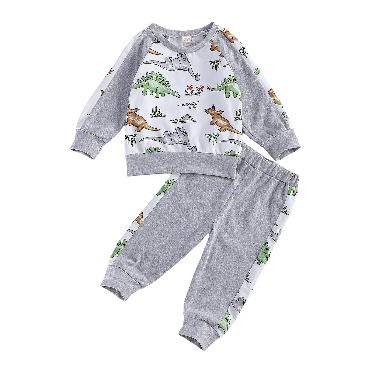 Осенний костюм для маленьких девочек и мальчиков 2 шт. Топ с длинным рукавом