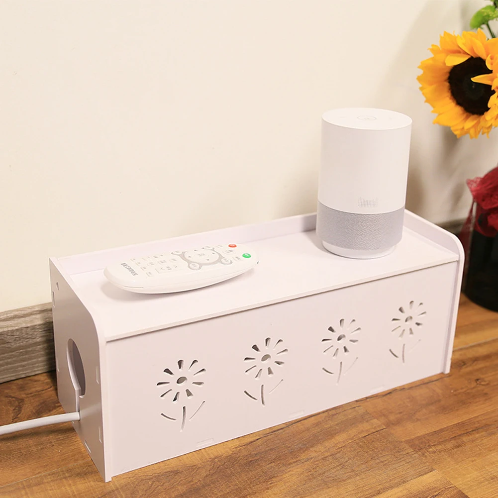 

White Wire Storage Box PVC Cable Manager Organizer Box Power Line Storage Cases Junction Socket Box Household Accessories