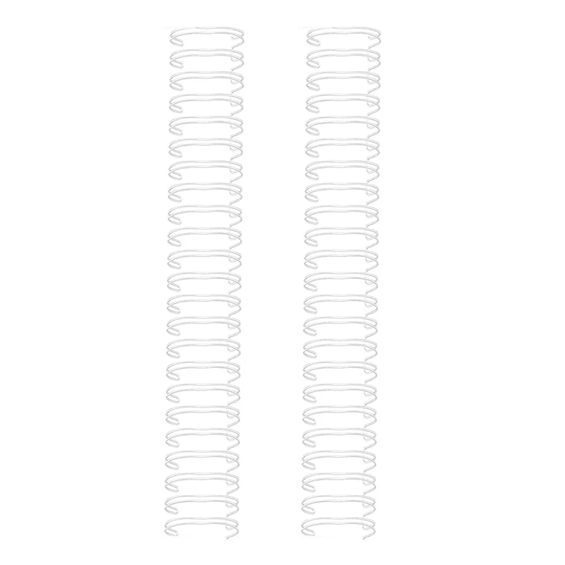 

50 Pcs Twin Loop Wire Binding Double Loop Wire Binding Rings Wire Cinch 1 Inch Diameter 23 Holes (White)