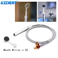 azdent dental suction anti fog mirror with saliva suction kit 50pcs disposable mouth mirror matching handle silicon tube dentist