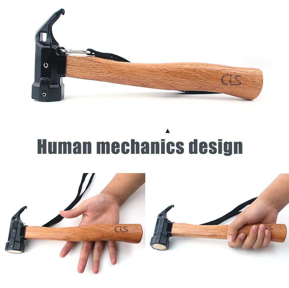 Многофункциональный походный молоток с ремешком стальной ультра светильник