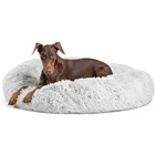 Кровать для собаки теплая флисовая круглая собачья будка длинная плюшевая зимняя подушка для собаки для средних и больших собак кошек мягкая диванная подушка