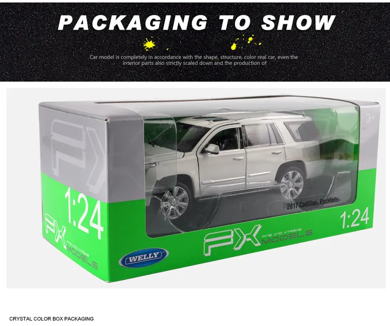 Welly 1:24 Cadillac Escalade модель автомобиля из сплава моделирование автомобиля украшение коллекция Подарочная игрушка Литье под давлением модель игрушка для мальчиков