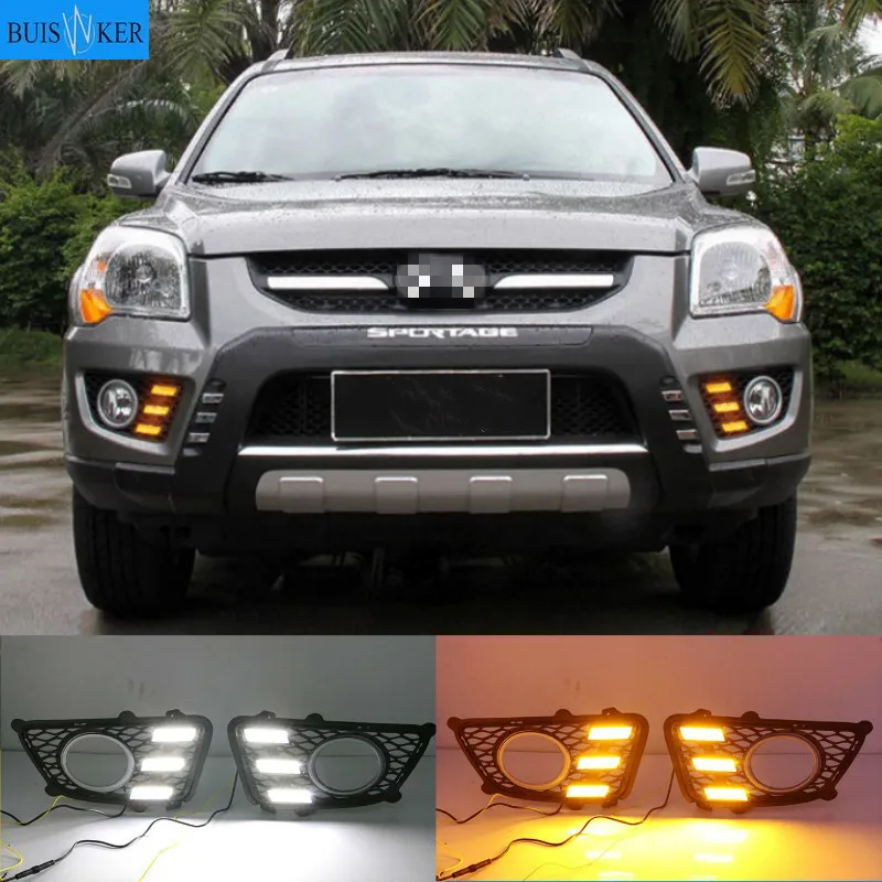 Дневные ходовые светильник Светодиодные ДХО 2009 2010 2011 2012 12 В 1 комплект для KIA Sportage