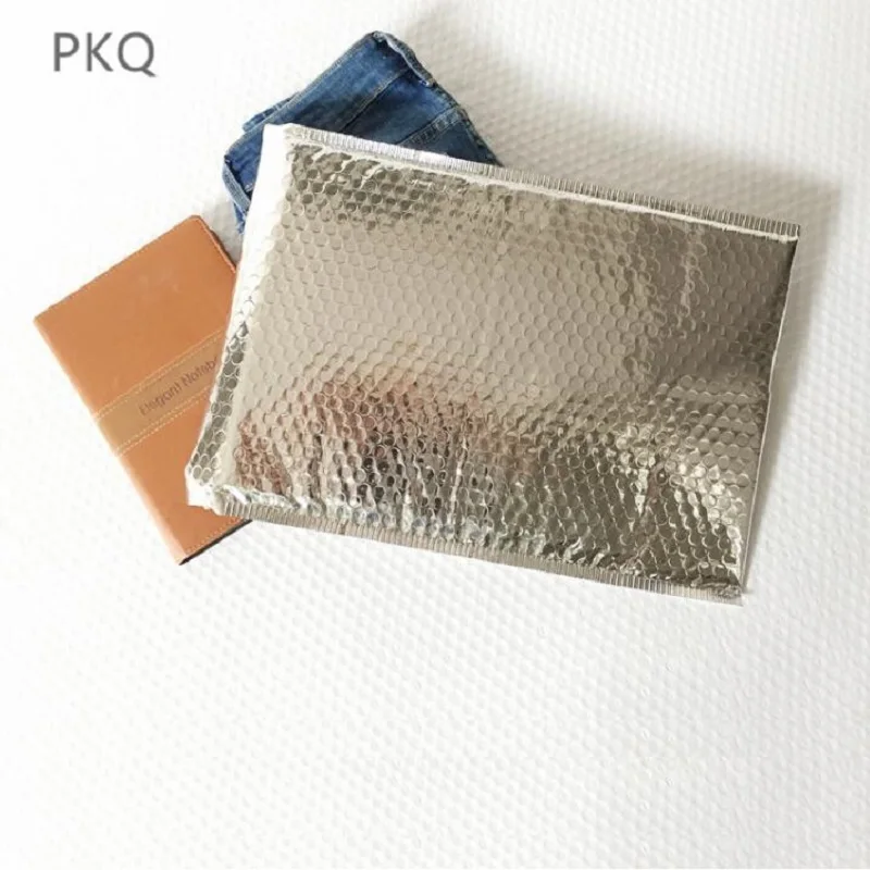 

100 шт./лот 25x30 см серебристая алюминиевая фольга, пузырчатый конверт 9*12, удобный компактный пузырчатый подарочный пакет
