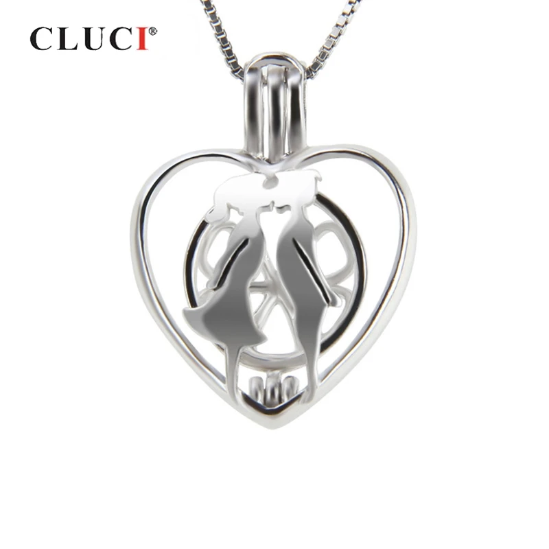 Ювелирные изделия CLUCI из серебра 925 пробы кулон в виде целующегося сердца для